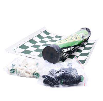 China High Quality Chess Board Travel Rubber Chess Set With Tube 51*51cm For Tournament Chess Set for sale