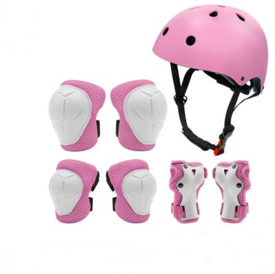 China Durable Kids Helmet Seven-Piece Set Elbow Knee and Wrist Protector Protective Gear Skateboard Multi-Sport Safety Helmet Set for sale