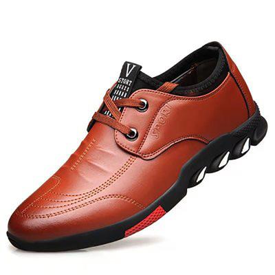 China Fashion New Style Men's Business PU Shoes Breathable All-match Lace Breathable Fashion Casual Shoes for sale