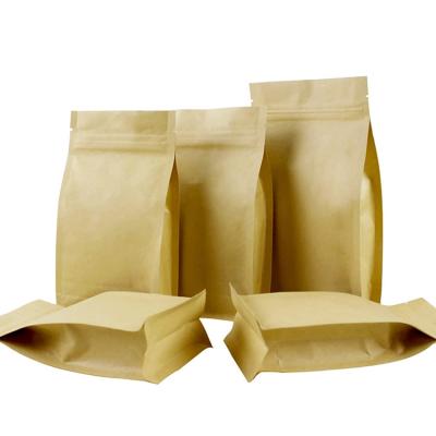 China Modern White Doypack Brown Kraft Craft Paper Ziplock Stand Up Pouches Food Packaging Zipper Bags With Window for sale