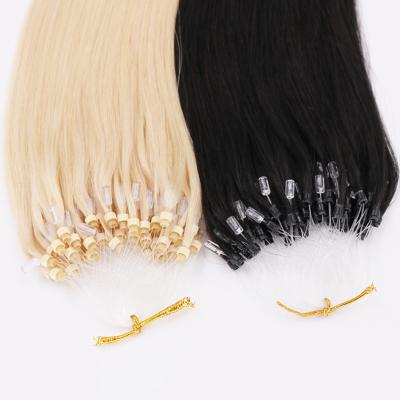 China 100% Factory direct remy human hair double drawn hair micro loop pure original natural straight vigin Ring Hair Extensions for sale