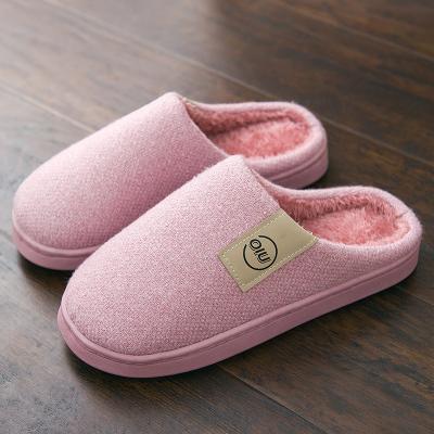 China Warm Cotton Indoor Fashion Trend Factory Price Manufacturer Supplier Women Slip On Gray Antiskid Pink Shoe Slippers for sale