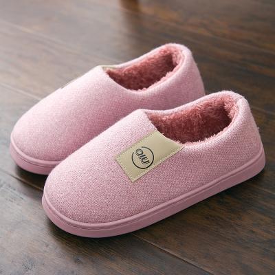 China Fashion Trend Factory Supply Discount Price Winter Fur Warm Slip On Pink Women Gray Platform Anti-skid Indoor Slippers for sale