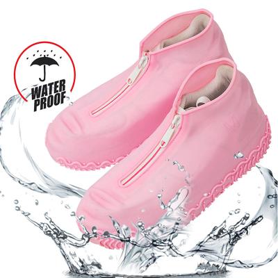 China Waterproof Silicon Protective Non-slip Rain Shoes Cover With Zipper Non-slip Rain Shoes for sale