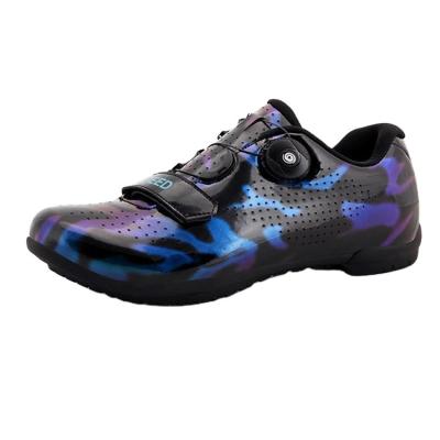 China Colorful Reflective Road Shoes Mountain Bike Outdoor Cycling Professional Breathable Bicycle Packing Self-locking Shoes for sale