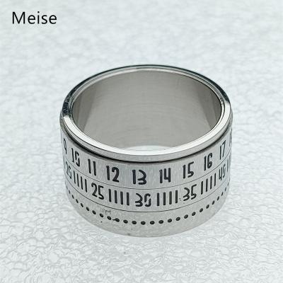 China The other rotatable steel ring of meise MS0009 Ring Arabic Numerals Time Stainless from Yiwu for sale