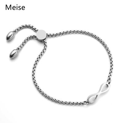 China Other Yiwu Meise Infinity Figure 8 Stainless Steel Adjustable Bracelet MS0119 for sale