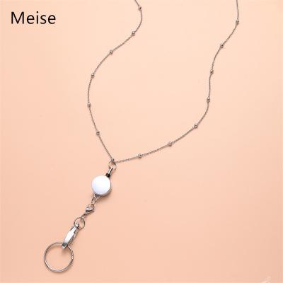 China Other Yiwu Meise Work Certificate Lanyard Sweater Long Chain For Women Stainless Steel Necklace MS0044 for sale