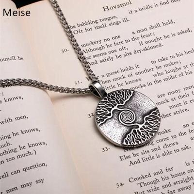 China Yiwu Meise Other World Tree Medallion Stainless Steel Pendant Necklace LMY424 for sale