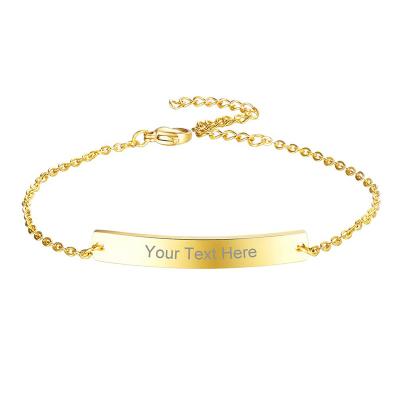 China Yiwu Casual/Sporty Meise Personalized Bar Bracelet Custom Name Coordinates Stainless Steel Bracelets for sale