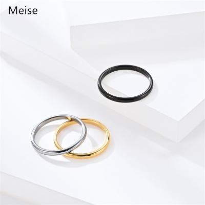 China The Other Yiwu Meise YY432 2mm Temperament Wide Simple Couples Ring Fashion Simple Style Stainless Steel Ring for sale