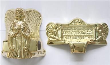 China Golden color casket hardware corner coffin accessories Ark angel Funeral Fitting for sale