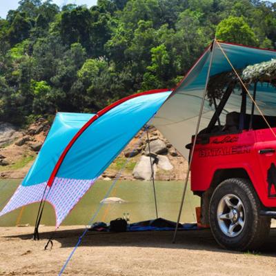 China Portable Tent Windproof UV Protection Shade Sun Awning Beach Car Roof Top For Camping Tent for sale