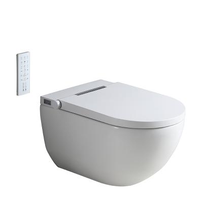 China Wall Mounted High Quality Automatic Operation Black Intelligent Automatic Ceramic Smart Toilet for sale