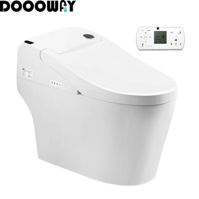 China Vortex Remote Control Instant Automatic Operation One-Piece Siphon Automatic Drying Heating White Ceramic Smart Toilet for sale