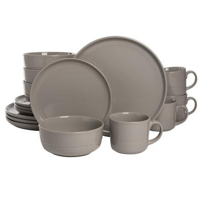 China Home and Kitchen Sustainable 16 Piece Ceramic Luster Crunch Stoneware Dinnerware Set Dinnerware Set for sale