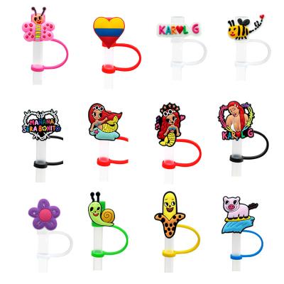 China PVC 2023 Cute Wholesale Stocked Karol G Harry New Silicone Custom Straw Topper Charm Cover For Tumbers HYB Kuaji Set Attachment for sale