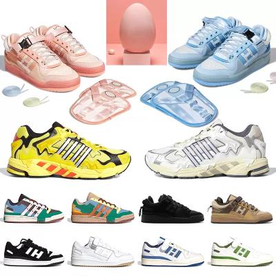 China Fashion Trend Rabbit X Forum 84 Easter Egg Tint Triple Triple Tint Blue Women Men Casual Shoes Bad Low The First Coffee Panda Bright Blue Crew Green Je for sale