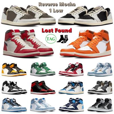 China Fashion Trend OG 1 Basketball Shoes Men Women Retro Lost Chicago Found Black Mens Green Throat Starfish Taxi Mocha 1s Reverse Sail Trainer for sale