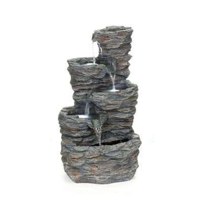 China Chinese Five Tier Rock Waterfall Fountain Big Outdoor Water Fountain for sale