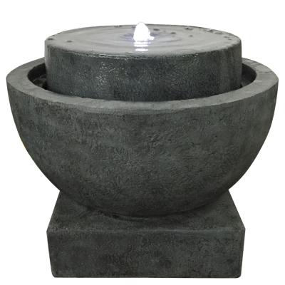 China Modern Bubbling Stone Garden Light Water Fountain For Outdoor Use for sale