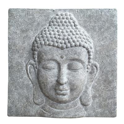 China CLASSIC Home and Garden Decor White Cement Buddha Head Hanging Plaque for sale