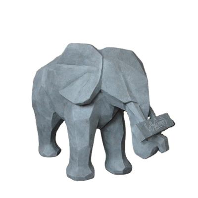 China Garden Eco - Friendly Cement Stone Animal Casts Elephant Figurine for sale