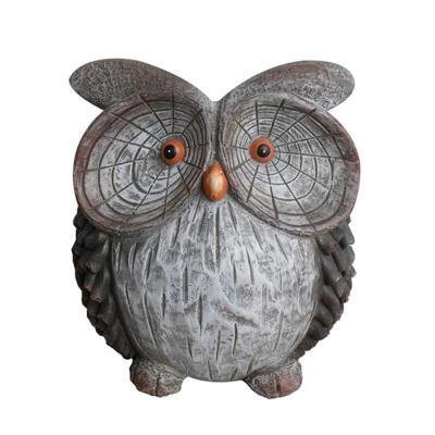 China Best Selling Eco - Friendly Products Fiberglass Concrete Owl Shape Animal Flowerpots for sale