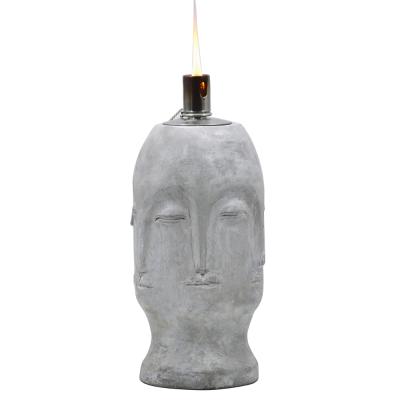 China Creative Multi Home Decoration Human Face Garden Torch Oil Burner Kerosene Lamp Wick Lantern with Stainless Steel for sale