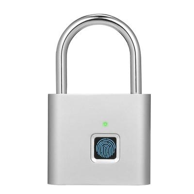 China Widely Used Biometric Fingerprint Padlock Smart Digital Thumbprint Lock Waterproof Fingerprint Locker Lock With USB Charging for sale