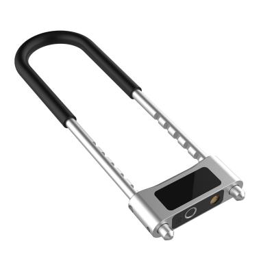 China Fingerprint Lock U Lock Rustproof Bike IP67 Waterproof U Bike Lock, Bicycle Lock 15 Fingerprints, Open Time 0.5 Seconds for sale