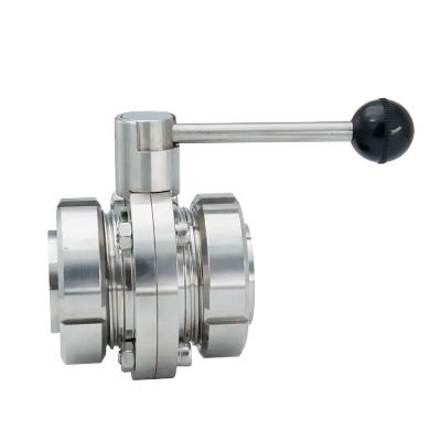 China Hydraulic Sanitary Butterfly Valve 304 316L Stainless Steel One Side Weld Thread High Temperature Media ISO9001 Certified for sale