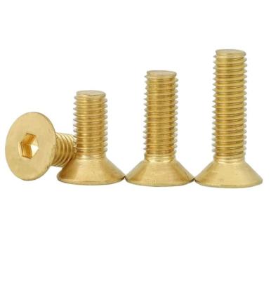 China ZINC Finish Sliver M2 M2.5 M3 M4 M5 M6 Stainless Steel 304 brass h62 Hex Socket Flat Countersunk Head Screw DIN Standard for sale