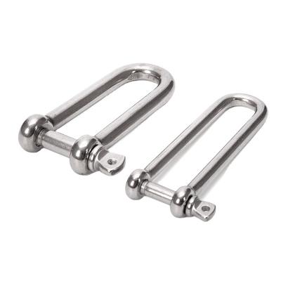 China Polished Heavy Industry Stainless Steel 304/316 Dee Shackle Adjustable U/D Anchor Shackle Safety Captive Pin Long D Shackle for sale