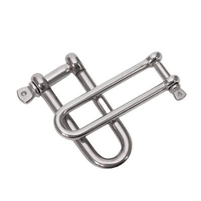 China Polished Stainless Steel Heavy Duty Spreader Lifting Ring D Shackle Horseshoe Buckle Metric Measurement Bolt Type for sale