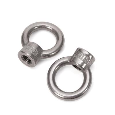 China Marine Hardware Stainless Steel Eye Bolt Nut Polished Lifting Eye Nut Grade A4-80 Inch Measurement for sale