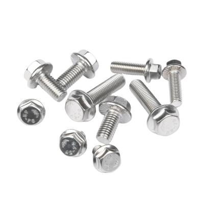 China Sliver Carriage Bolts Gr5 Titanium Hex Flange Nut 8mm M4 M6 M7x32 Titanium Bolt M8 12 Point Flange Bolt Grade A2-70/A4-80/304/316 for sale