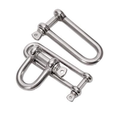 China Marine Hardware Hot Forged D Shackle Stainless Steel Heavy Bow Load Clamp for Chain Rope Industrial Application for sale