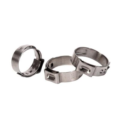 China ZINC Finish Stainless Steel 7mm Bandwidth Iron Single Ear Hose Clamp for Galvanized Steel Pipes in Food Beverage Industry for sale