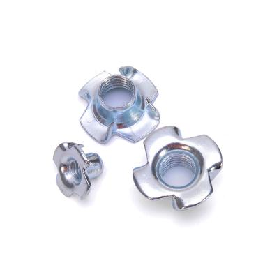 China Imperial Measurement System Zinc Coated Stainless Steel Four-claw Nut for Furniture and Wood Board Inlay Speaker for sale