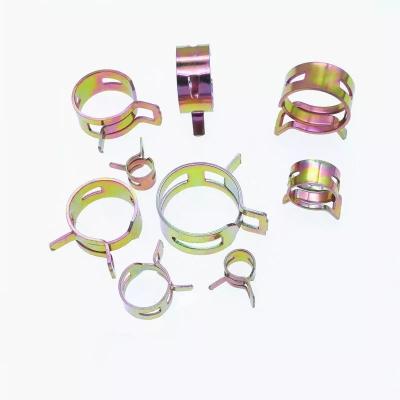 China Instock ZINC Vacuum Spring Fuel Oil Water Cpu Hose Clip Pipe Tube For Band Clamp Metal Fastener Spring Clips Fuel Clamp Hoops Air Tube for sale