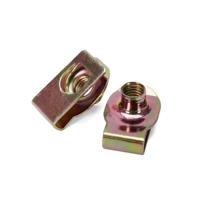 China Precision Nuts M4-M10 Metric Steel Leaf Plate Spring Speed Clamping Nuts with U Spring Clip Nut and Lock Nut for sale