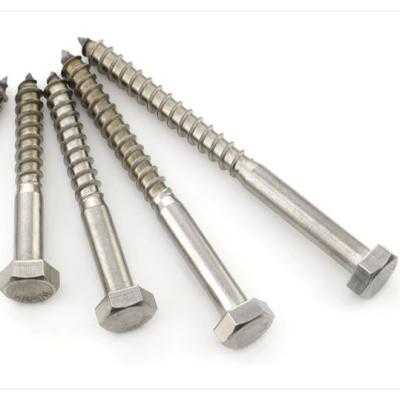 China JIS Standard Stainless Steel Hex Lag Wood Screw with Whole ST6 ST8 ST10 ST12 Thread for sale