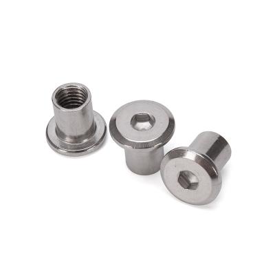 China Metric Measurement System Stainless Steel Flat Head Hex Socket Furniture Connector Nuts And Sleeve Barrel Splint Nut M3-M8 for sale