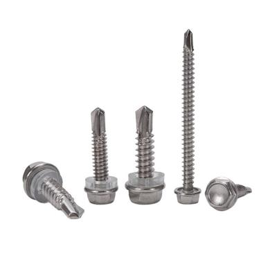 China 5/16 M8 Galvanised Hex Head Self Drilling Roofing Screws Metric Stainless Steel Tek Screws With Rubber Washer For Roofing for sale