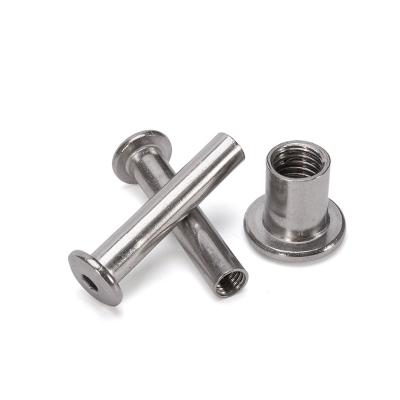 China Metric ZINC PLATED M12 M6 M8 Hex Socket Flat Head Connection Lock Furniture Cap Splint Barrel Nut with Hex Key and Bolt for sale