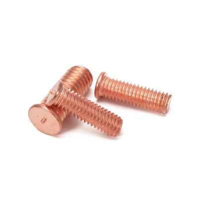 China Brass Steel Outlet Copper Plating Seed Welding Screws PT-M3-5 Flat Head Seed Screw Spot Planting Welding Screws Customizable for sale