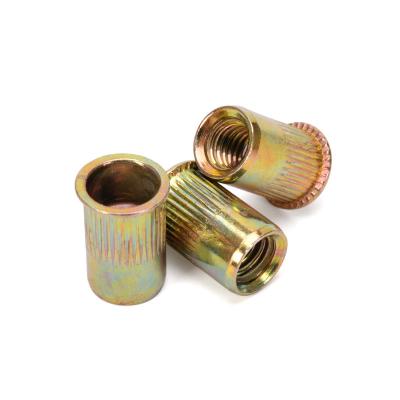 China Automotive Industry DIN Standard Carbon Steel Flat Head Threaded Rivet Nuts with Metric Measurement System Ready to Ship for sale