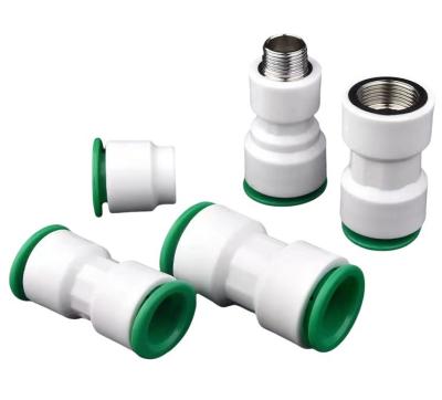 China Push Fit Quick Connector Customized Support for OEM Water Fittings on Round PPR Pipe for sale