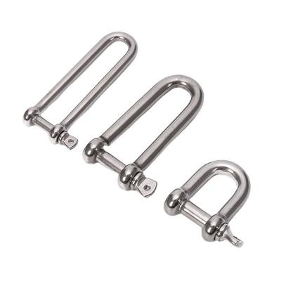 China Precision Casting Technology 8mm Professional 316 Stainless Steel Bolt Type D Shackle with Screw Collar Pin for sale